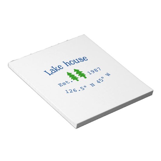 Seehaus wird gemietet. Datum Jahr benutzerdefinier Notizblock (angewinkelt)