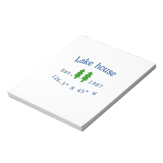 Seehaus wird gemietet. Datum Jahr benutzerdefinier Notizblock (Rotiert)