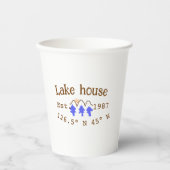 Seehaus wird gemietet. Datum Jahr benutzerdefinier Pappbecher (Vorderseite)