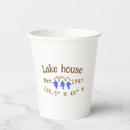 Seehaus wird gemietet. Datum Jahr benutzerdefinier Pappbecher