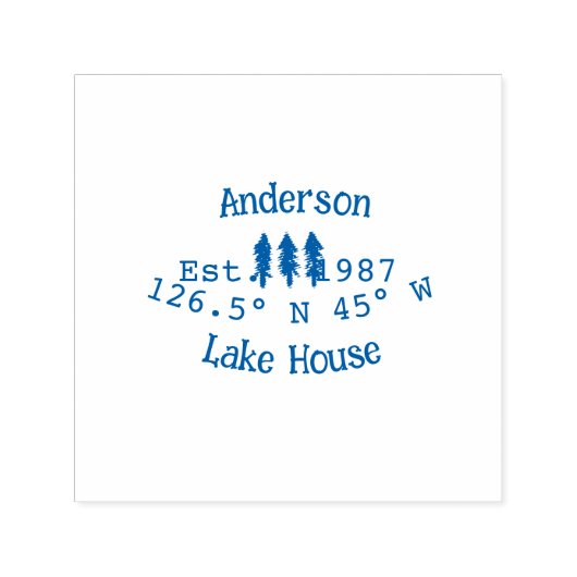 Seehaus wird gemietet. Datum Jahr benutzerdefinier Permastempel (Design)