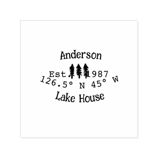 Seehaus wird gemietet. Datum Jahr benutzerdefinier Permastempel (Design)