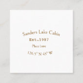 Seehaus wird gemietet. Datum Jahr benutzerdefinier Quadratische Visitenkarte (Rückseite)