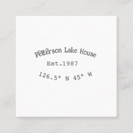 Seehaus wird gemietet. Datum Jahr benutzerdefinier Quadratische Visitenkarte