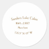Seehaus wird gemietet. Datum Jahr benutzerdefinier Runder Aufkleber (Vorderseite)