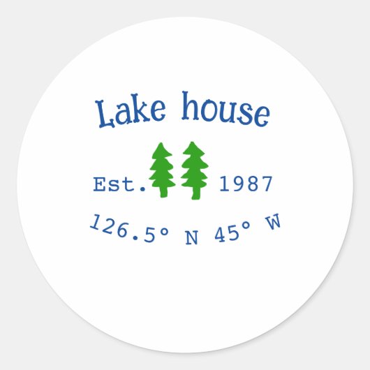 Seehaus wird gemietet. Datum Jahr benutzerdefinier Runder Aufkleber (Vorderseite)
