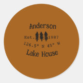 Seehaus wird gemietet. Datum Jahr benutzerdefinier Runder Aufkleber (Vorderseite)
