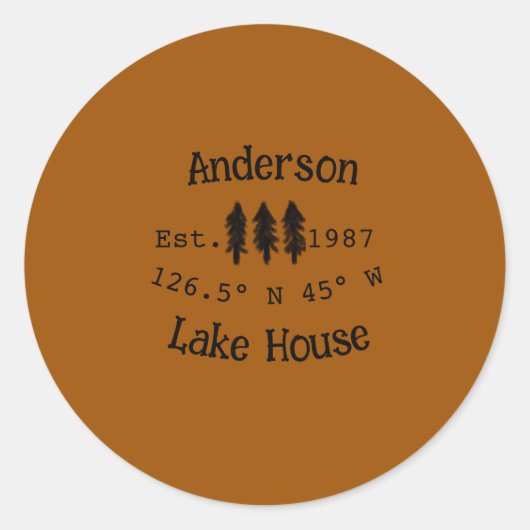 Seehaus wird gemietet. Datum Jahr benutzerdefinier Runder Aufkleber (Vorderseite)