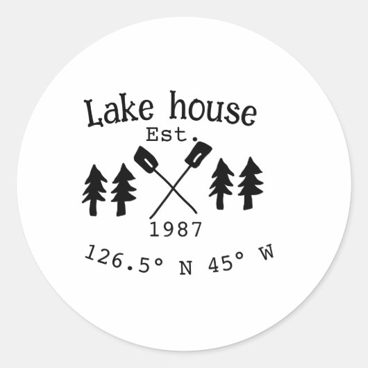 Seehaus wird gemietet. Datum Jahr benutzerdefinier Runder Aufkleber (Vorderseite)