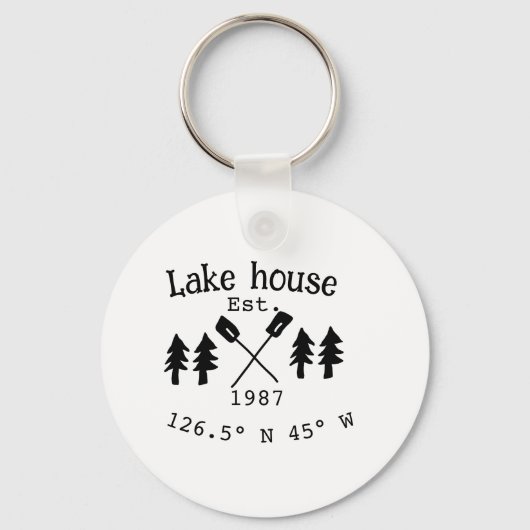 Seehaus wird gemietet. Datum Jahr benutzerdefinier Schlüsselanhänger (Vorderseite)