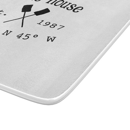 Seehaus wird gemietet. Datum Jahr benutzerdefinier Schneidebrett (Ecke)