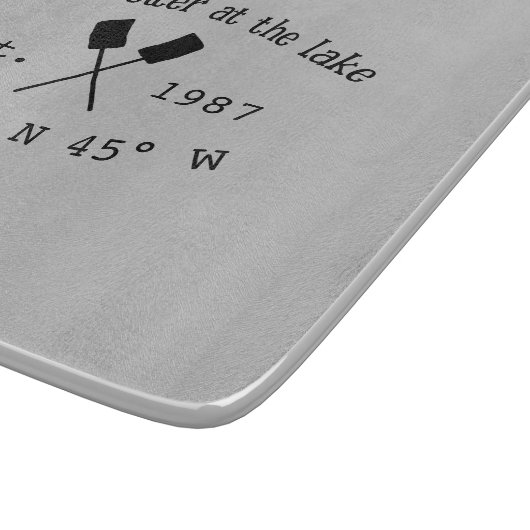 Seehaus wird gemietet. Datum Jahr benutzerdefinier Schneidebrett (Ecke)