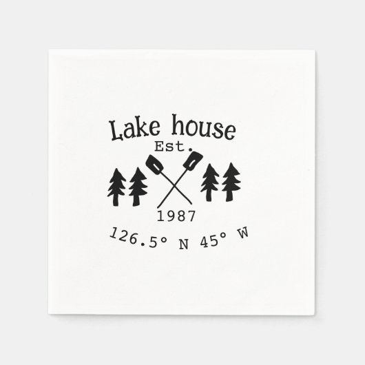 Seehaus wird gemietet. Datum Jahr benutzerdefinier Serviette (Vorderseite)