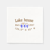 Seehaus wird gemietet. Datum Jahr benutzerdefinier Serviette (Vorderseite)