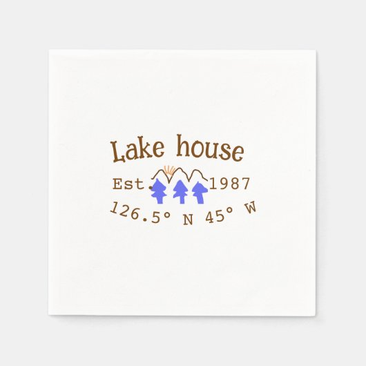 Seehaus wird gemietet. Datum Jahr benutzerdefinier Serviette (Vorderseite)