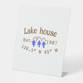 Seehaus wird gemietet. Datum Jahr benutzerdefinier Sockelschild