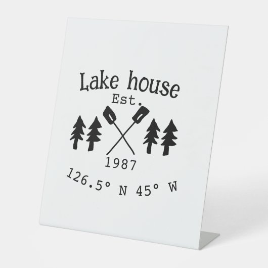 Seehaus wird gemietet. Datum Jahr benutzerdefinier Sockelschild (Vorderseite)