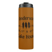 Seehaus wird gemietet. Datum Jahr benutzerdefinier Thermosbecher (Vorderseite)