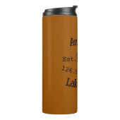 Seehaus wird gemietet. Datum Jahr benutzerdefinier Thermosbecher (Nach links gedreht)