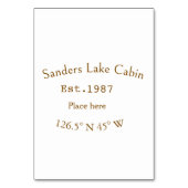 Seehaus wird gemietet. Datum Jahr benutzerdefinier Tischnummer (Rückseite)