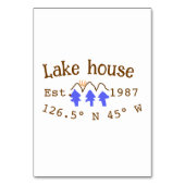 Seehaus wird gemietet. Datum Jahr benutzerdefinier Tischnummer (Vorderseite)