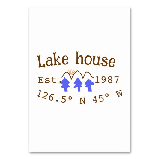 Seehaus wird gemietet. Datum Jahr benutzerdefinier Tischnummer (Vorderseite)