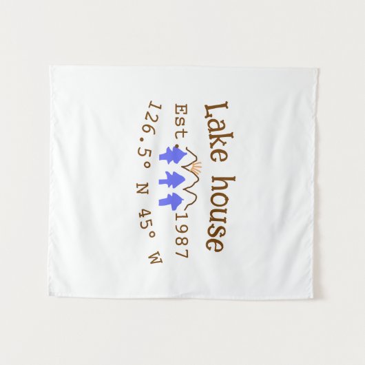 Seehaus wird gemietet. Datum Jahr benutzerdefinier Wandteppich (Vorderseite (Horizontal))