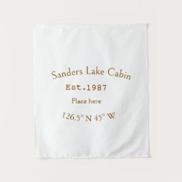 Seehaus wird gemietet. Datum Jahr benutzerdefinier Wandteppich