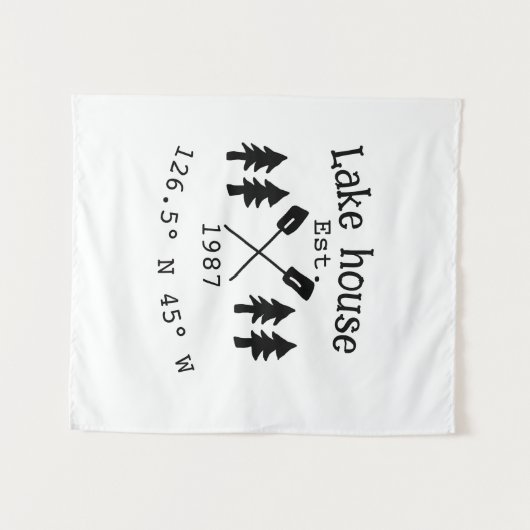 Seehaus wird gemietet. Datum Jahr benutzerdefinier Wandteppich (Vorderseite (Horizontal))