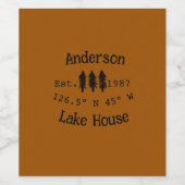 Seehaus wird gemietet. Datum Jahr benutzerdefinier Weinetikett (Einzelnes Label)