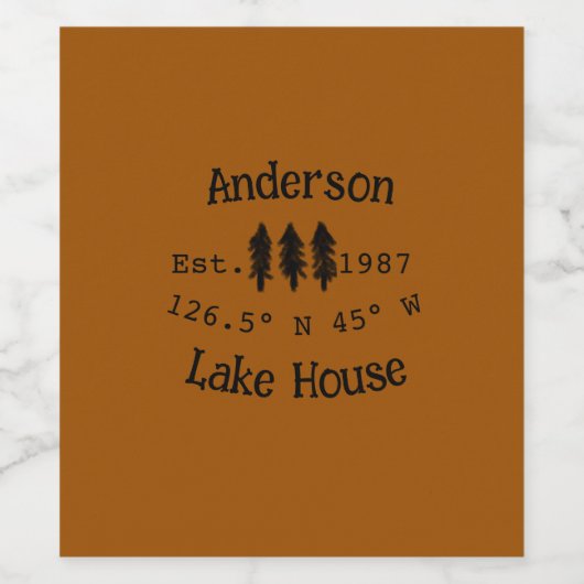 Seehaus wird gemietet. Datum Jahr benutzerdefinier Weinetikett (Einzelnes Label)