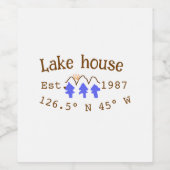 Seehaus wird gemietet. Datum Jahr benutzerdefinier Weinetikett (Einzelnes Label)