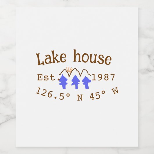 Seehaus wird gemietet. Datum Jahr benutzerdefinier Weinetikett (Einzelnes Label)