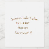 Seehaus wird gemietet. Datum Jahr benutzerdefinier Weinetikett (Einzelnes Label)