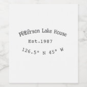 Seehaus wird gemietet. Datum Jahr benutzerdefinier Weinetikett (Einzelnes Label)