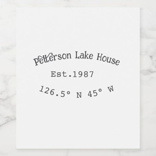 Seehaus wird gemietet. Datum Jahr benutzerdefinier Weinetikett (Einzelnes Label)