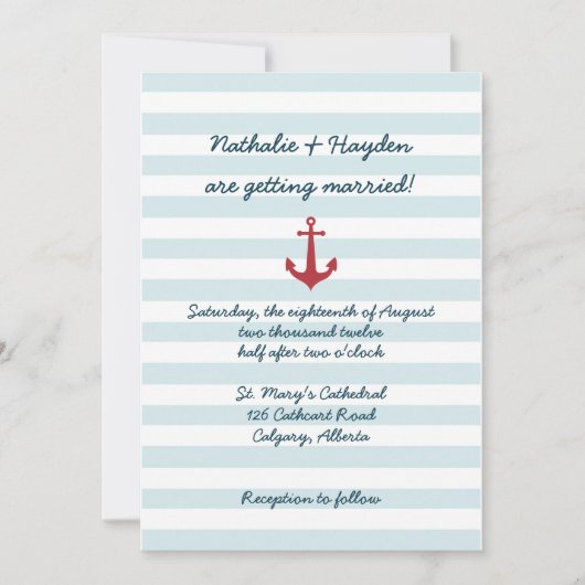 Seehochzeitseinladung Einladung (Vorderseite)