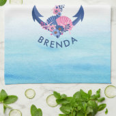 Seehunde und Korallen: Anker Geschirrtuch (Gefaltet)