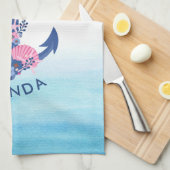 Seehunde und Korallen: Anker Geschirrtuch (Viertel Falte)