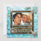 Seehundeinladung Seashell Blue Einladung (Rückseite)