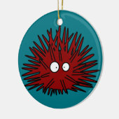 Seeigel-Uni stacheliger roter Igels-Ozean Keramikornament (Links)