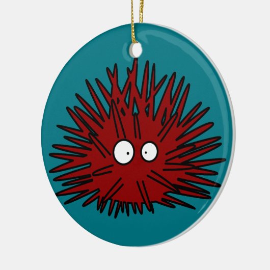 Seeigel-Uni stacheliger roter Igels-Ozean Keramikornament (Links)