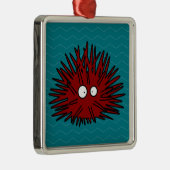 Seeigel-Uni stacheliger roter Igels-Ozean Ornament Aus Metall (Rechts)