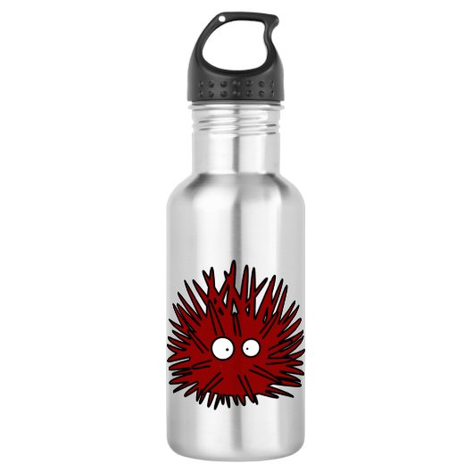 Seeigel-Uni stacheliger roter Igels-Ozean Trinkflasche (Vorderseite)
