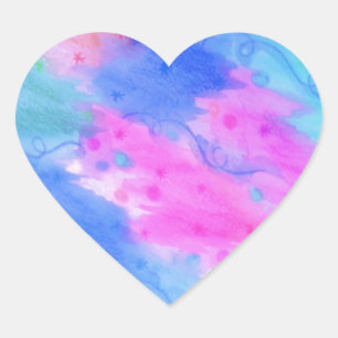 SEEING STARS 1 - Light Blue Hübsch Starry Sky Abst Herz-Aufkleber