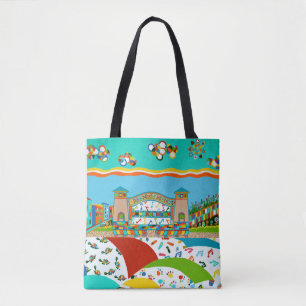 Seeinsel-Stadt-Band-Muschel-Taschen-Tasche Tasche
