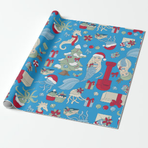 Seejungfisch-Meerjungfrau-Seepferd Geschenkpapier