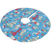 Seejungfisch-Meerjungfrau-Seepferd Polyester Weihnachtsbaumdecke (Schrägansicht)