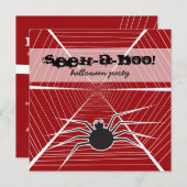 Seek-A-Boo Black Spider Web Kid's Halloween-Party Einladung (Vorne/Hinten)