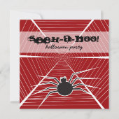 Seek-A-Boo Black Spider Web Kid's Halloween-Party Einladung (Vorderseite)